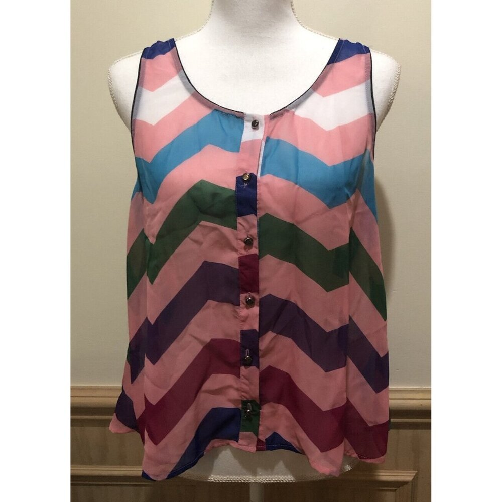 Sace Sleeveless Sheer Top ~ Size Large ~ Pink ~ Very Cute!